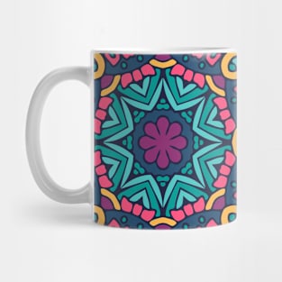 Colorful Oriental Rug Mandala Boho Pattern Mug